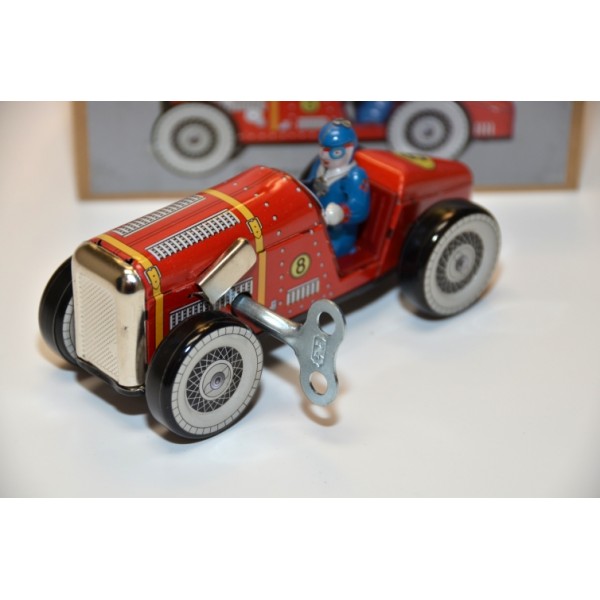 Replica Tin Toy Wind Up Action 1920's Red Racing Car MS447